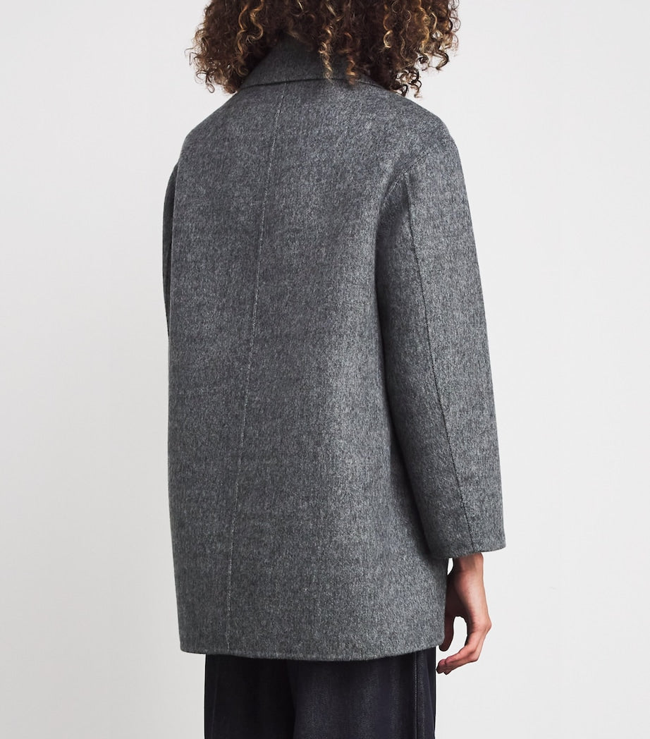 Max Mara Grey Virgin Wool Single-Breasted Jacket