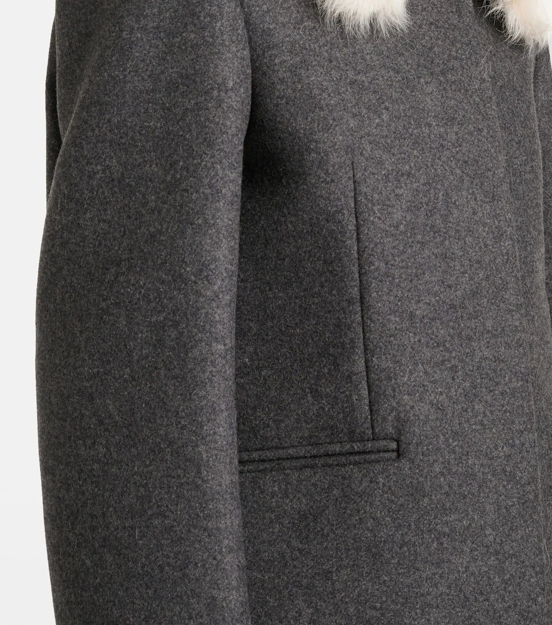 Toteme - Shearling-trimmed wool-blend jacket