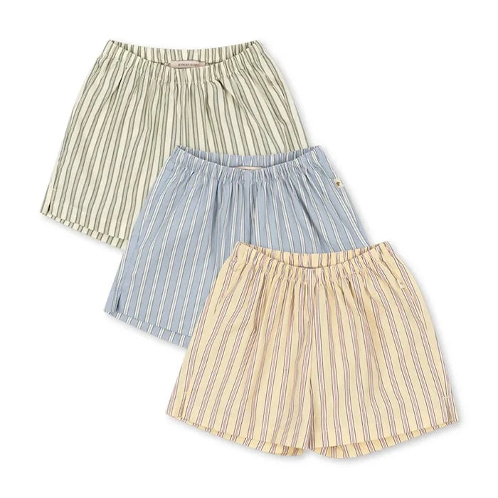 Konges Sløjd çocuklar için pamuklu kısa şort 3 PACK AZUR SHORTS GOTS