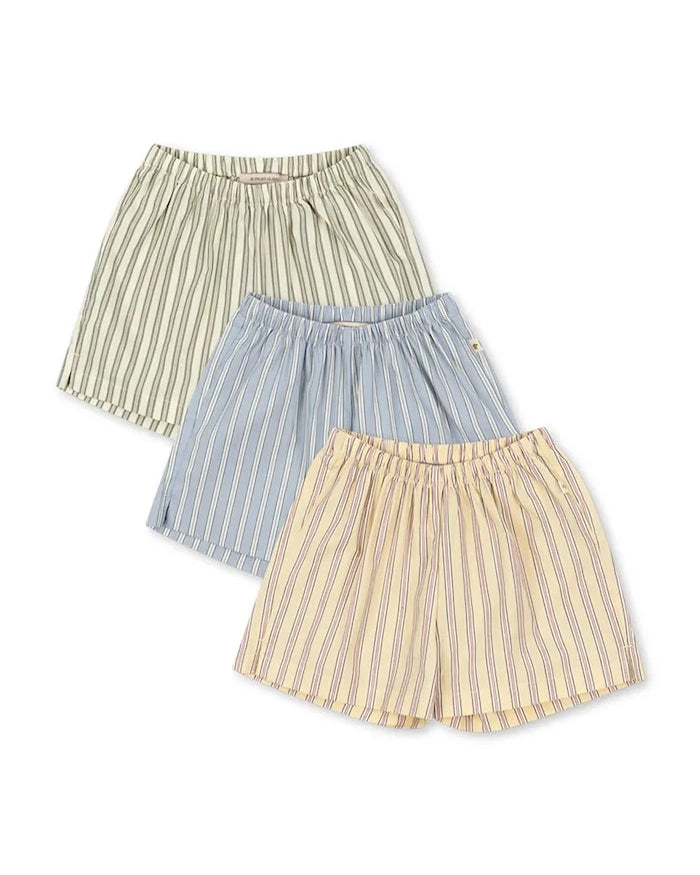 Konges Sløjd çocuklar için pamuklu kısa şort 3 PACK AZUR SHORTS GOTS