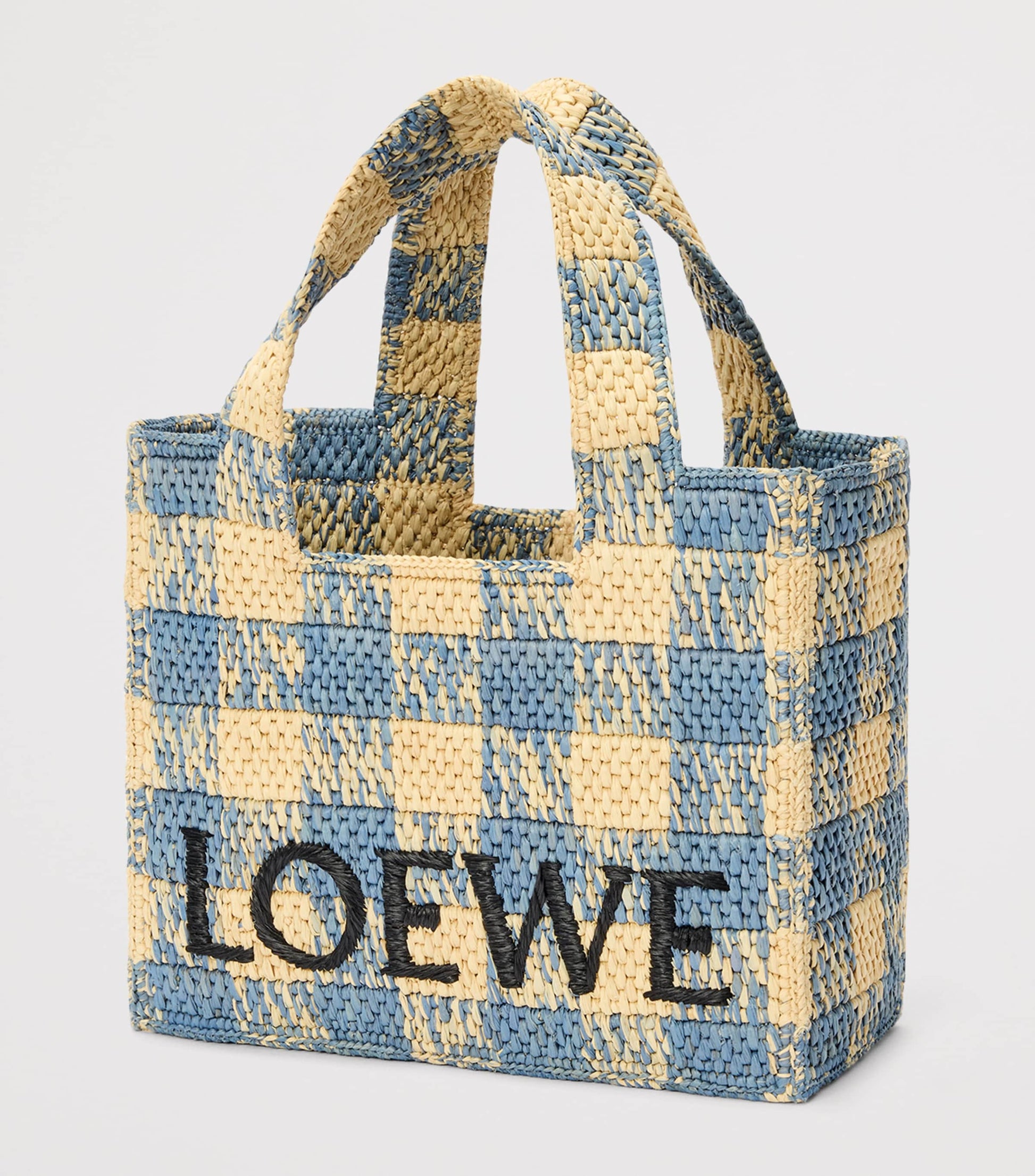 LOEWE Beige x Paula's Ibiza Small Gingham Font Tote Bag