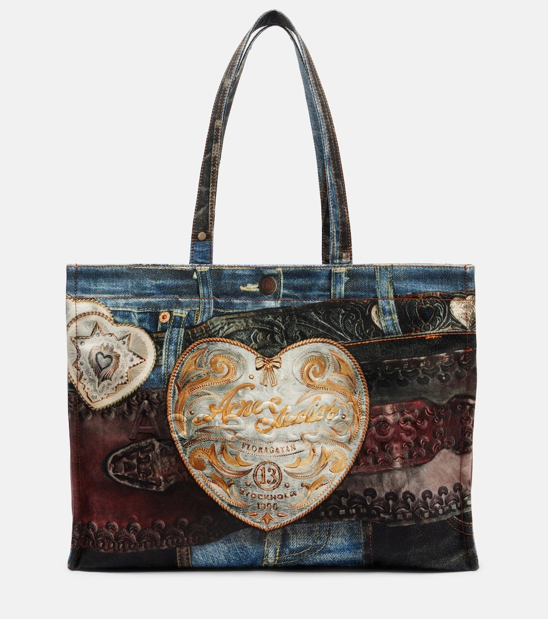 Acne Studios - Embossed canvas tote bag