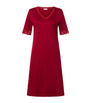 Hanro Red Cotton Lace-Trim Nightdress