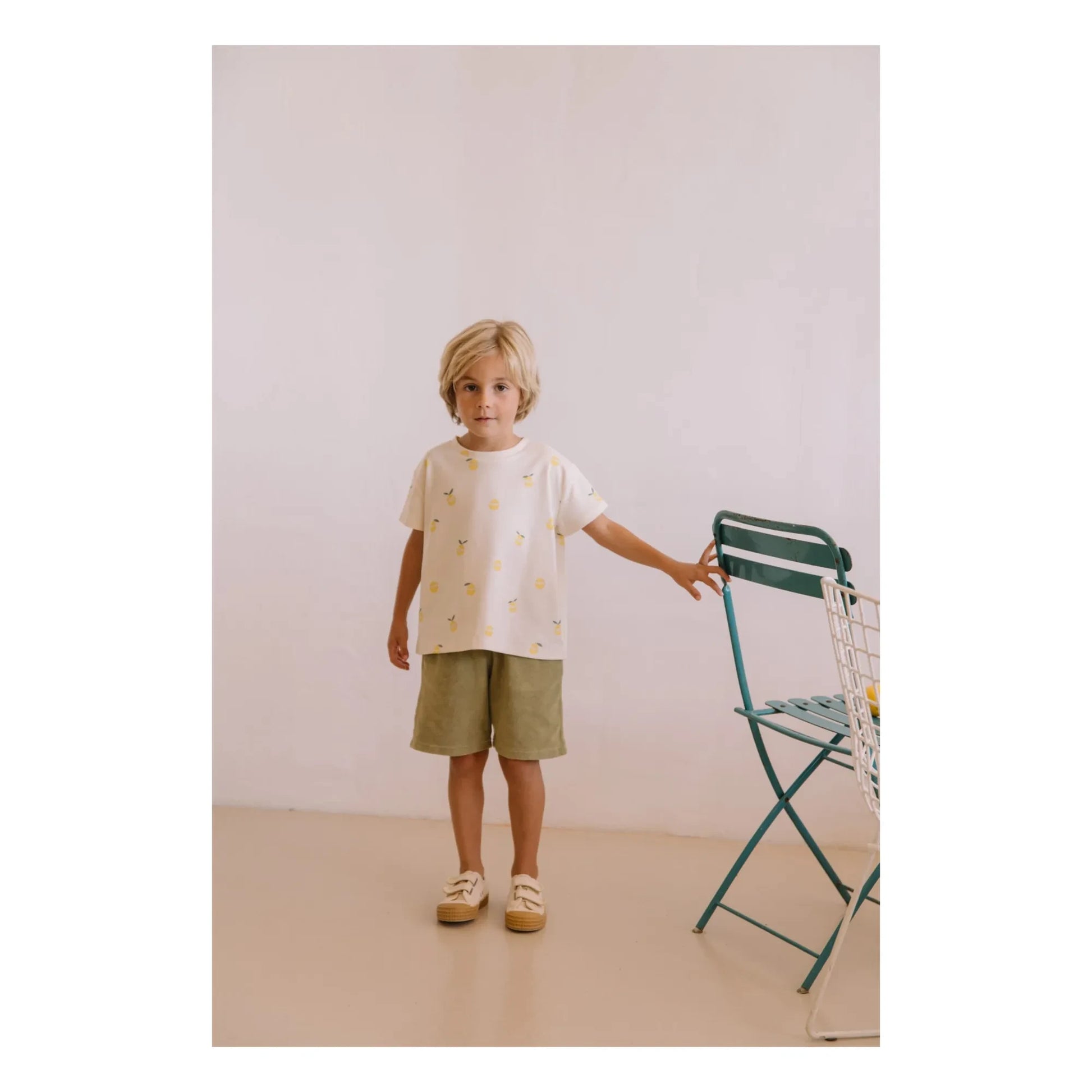 Studio Bohème - Basile Waffle Bermuda Organic Cotton Gauze | Khaki