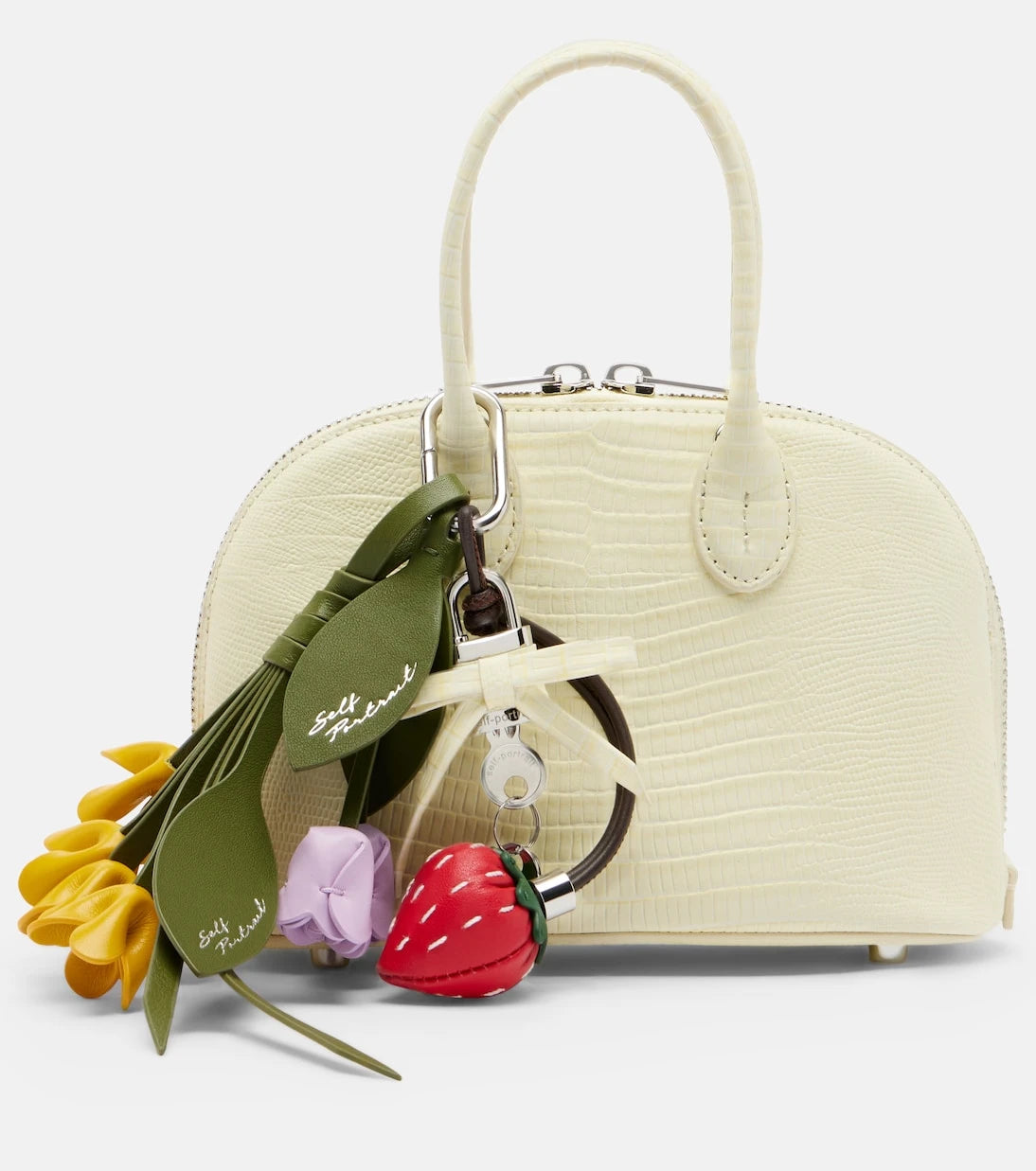Self-Portrait - Lizard Small leather top-handle bag