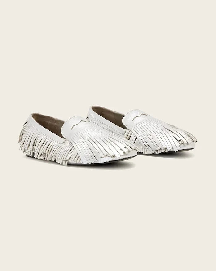 AllSaints мокасини дамски кожени Sandy Fringe Loafer