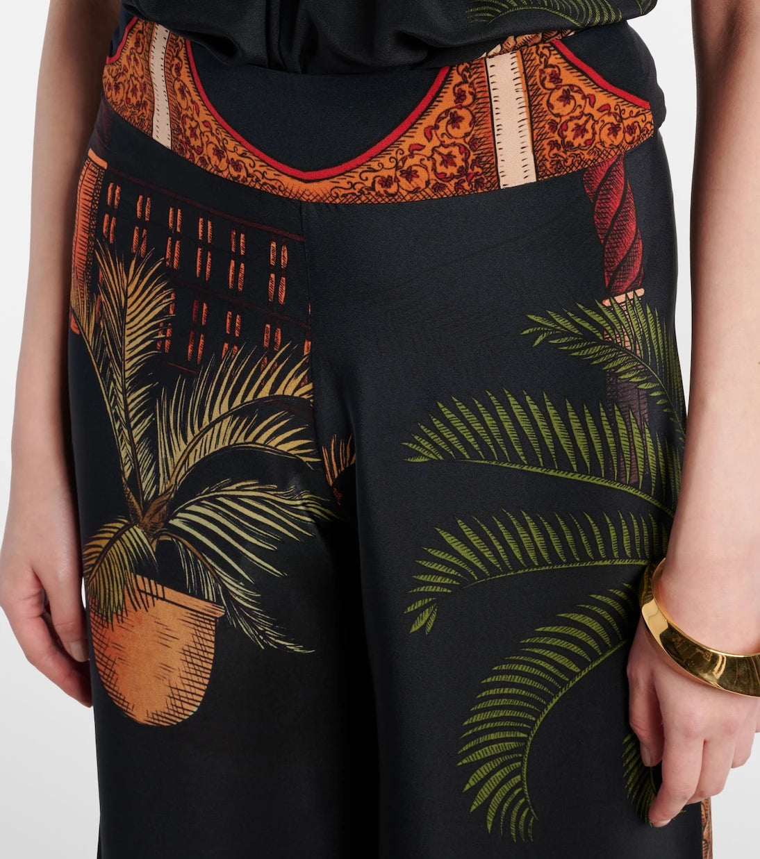 Johanna Ortiz - Printed high-rise silk wide-leg pants