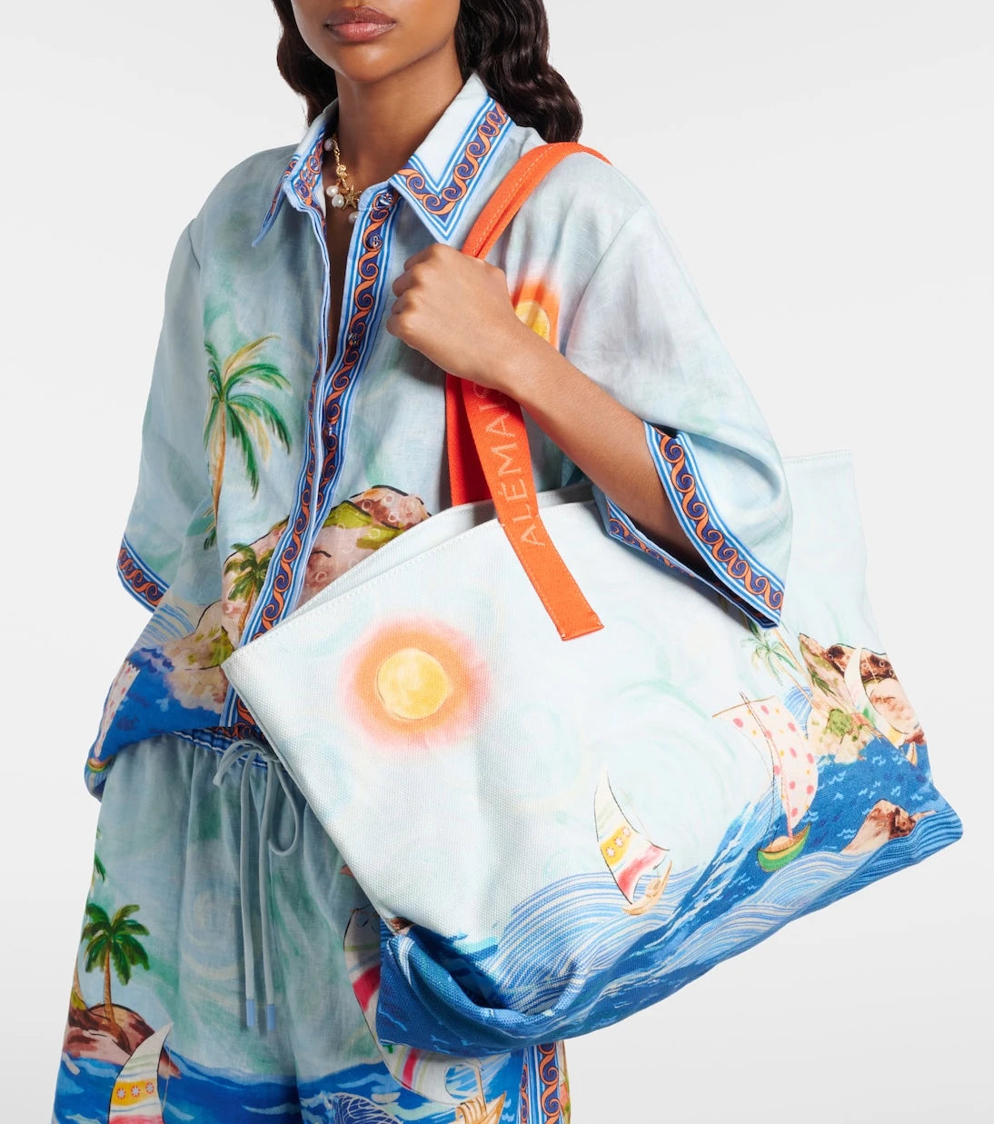 Alémais - Printed cotton canvas tote bag