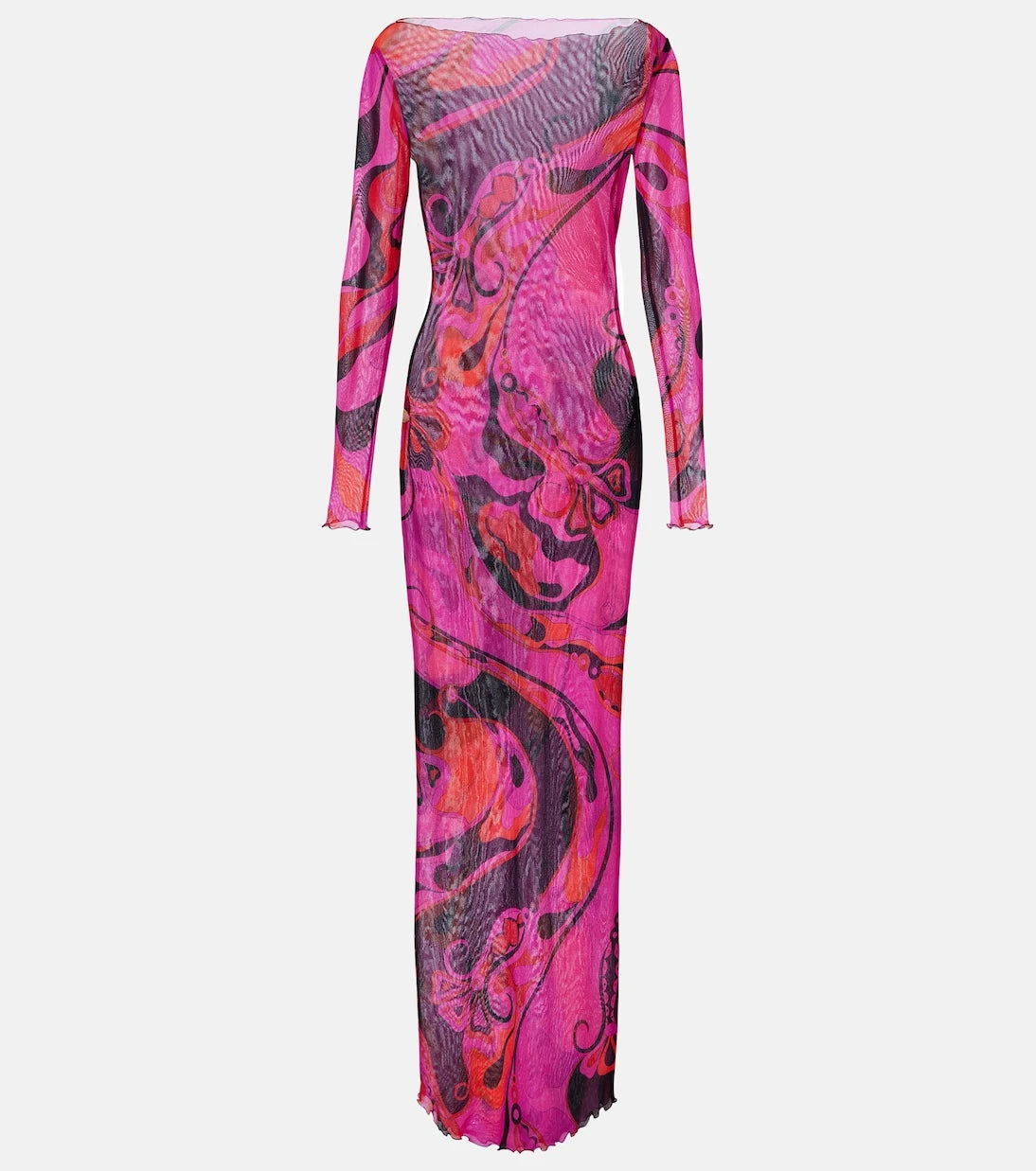 Pucci - Orchidee tulle maxi dress