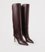 Burgundy Alizze 85 Leather Knee-High Boots
