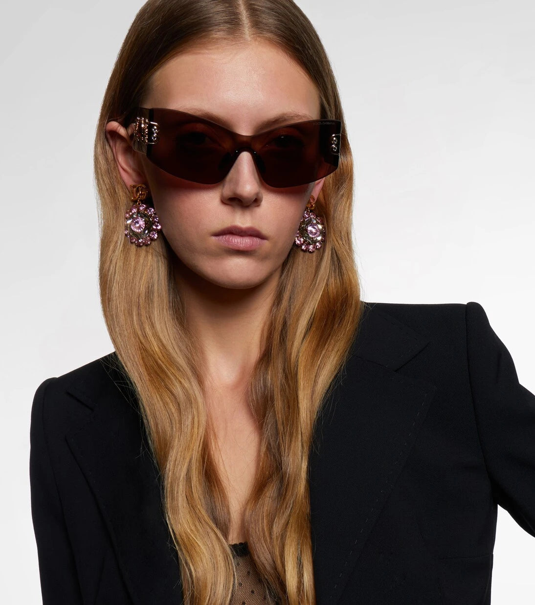 Dolce&Gabbana - Embellished rectangular sunglasses