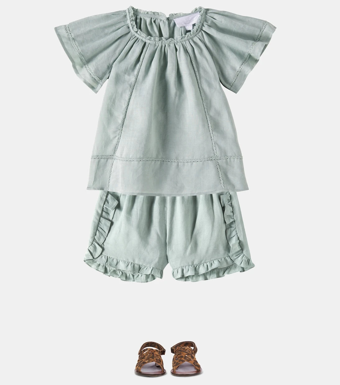 C'era Una Volta - Zoe ruffled ramie shorts