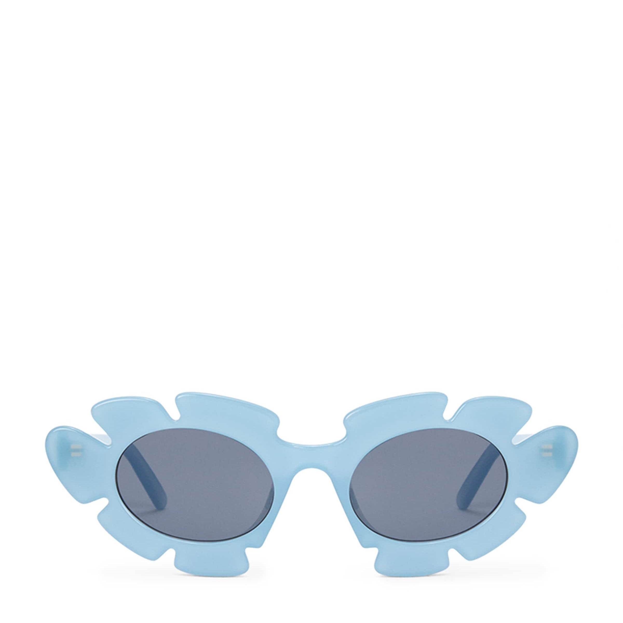 Blue Acetate Oval Flower Sunglasses