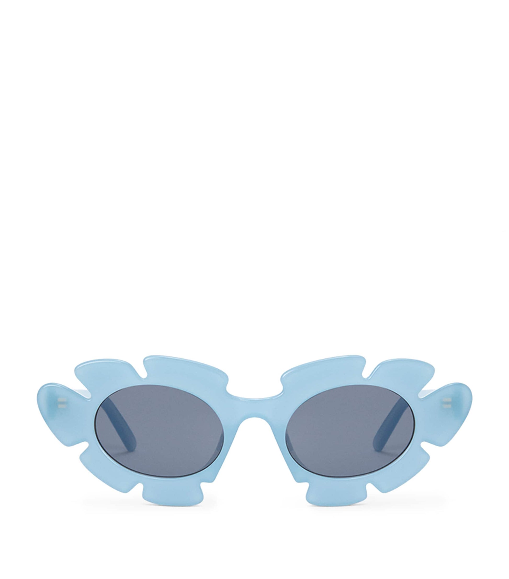 Blue Acetate Oval Flower Sunglasses