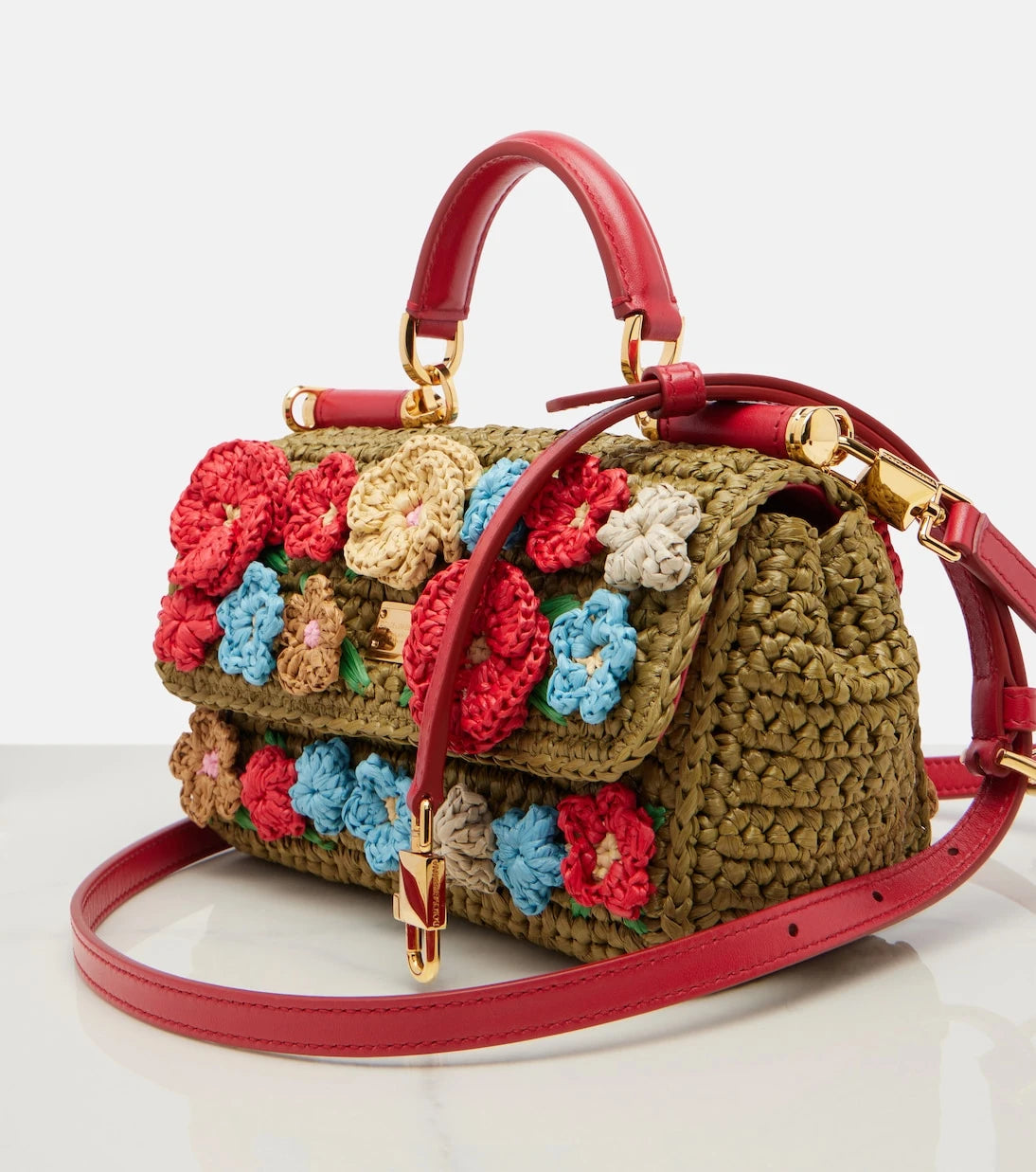 Dolce&Gabbana - My Sicily Mini rafya görünümlü saplı çanta