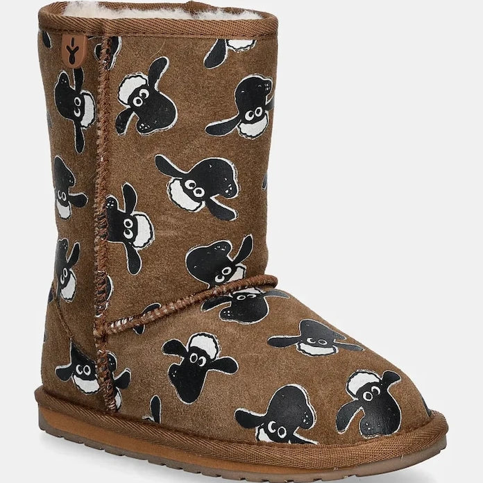 Emu Australia Shaun The Sheep Print Çocuk Süet Kar Botları