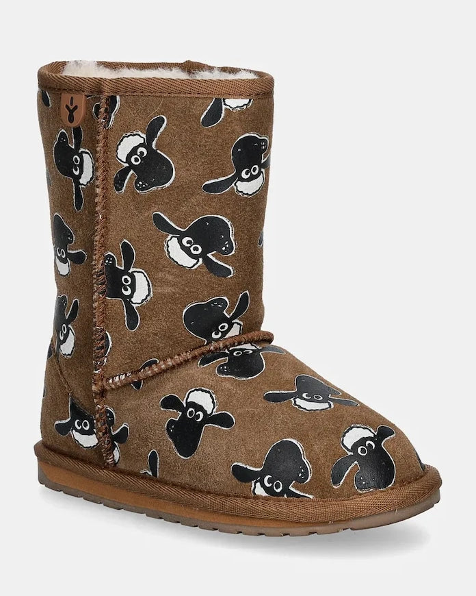Emu Australia Shaun The Sheep Print Çocuk Süet Kar Botları