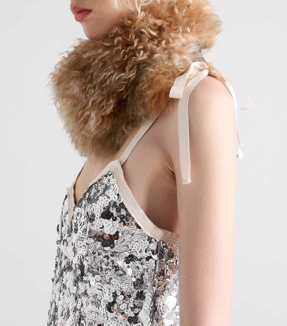 Prada Metallic Sequin-Embellished Mini Dress