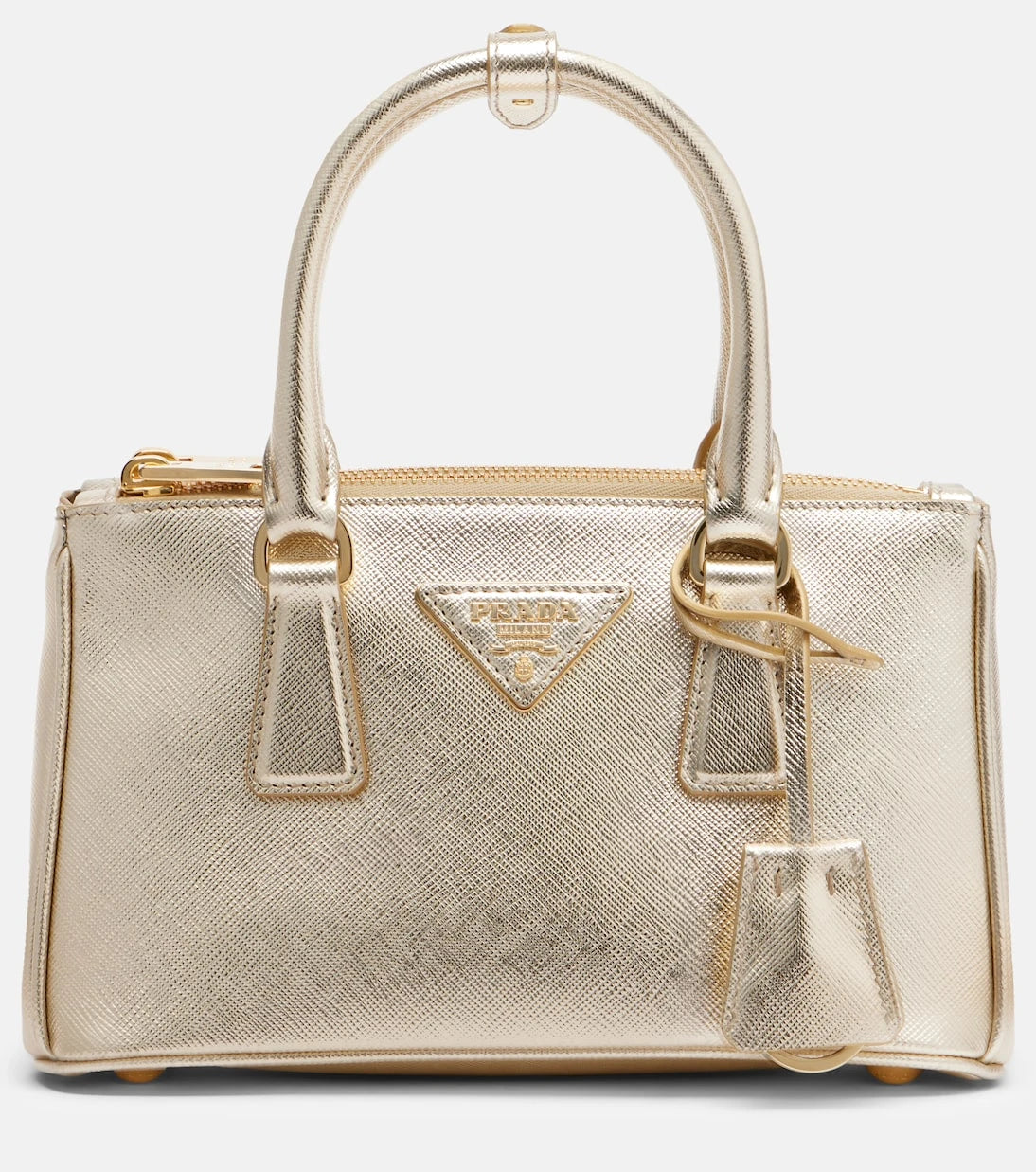 Prada - حقيبة يد Galleria Mini من الجلد اللامع