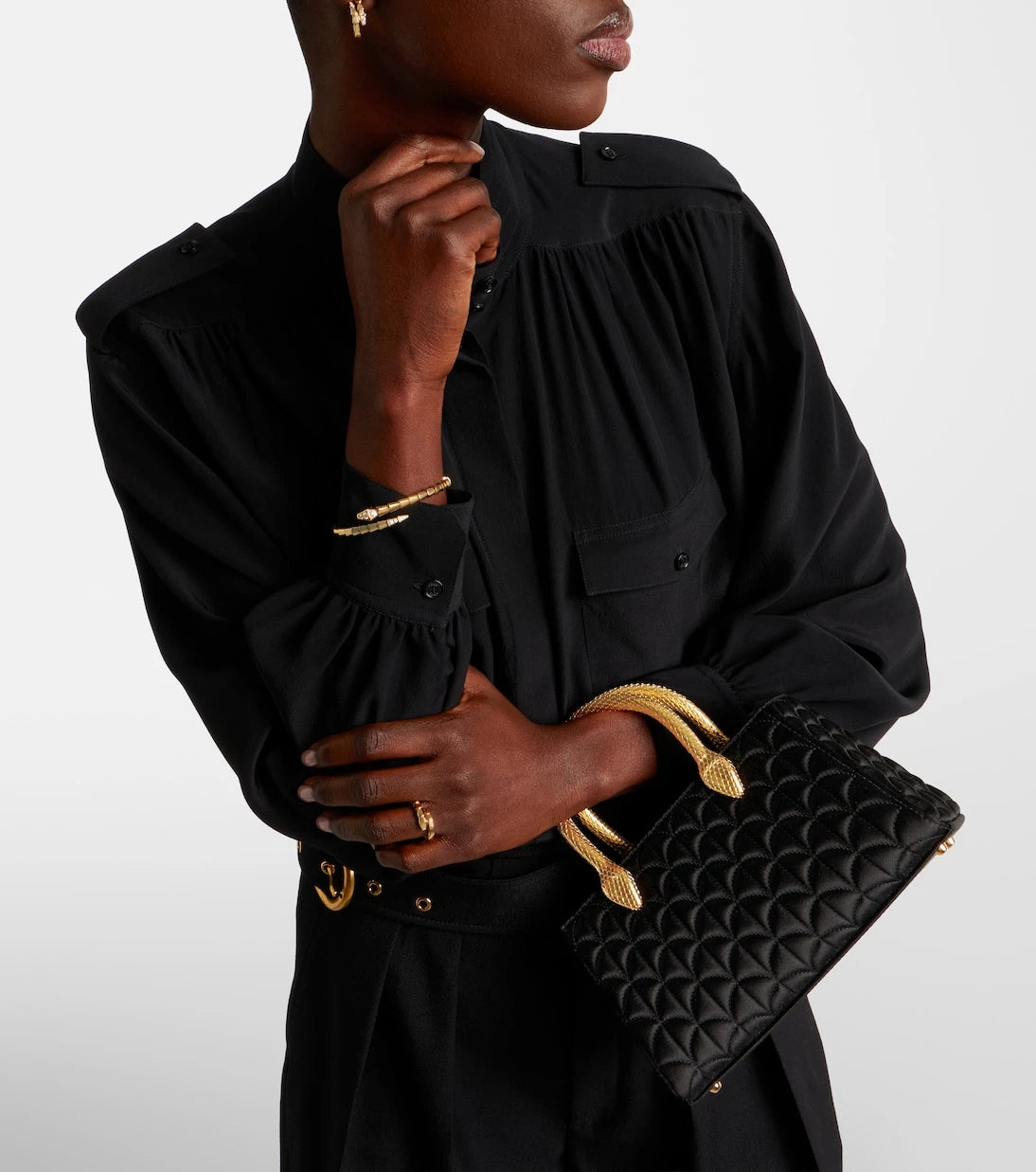 Bvlgari - Serpentine Duette satin top-handle bag