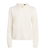 Wool-Silk-Cashmere Lace-Trim Sweater