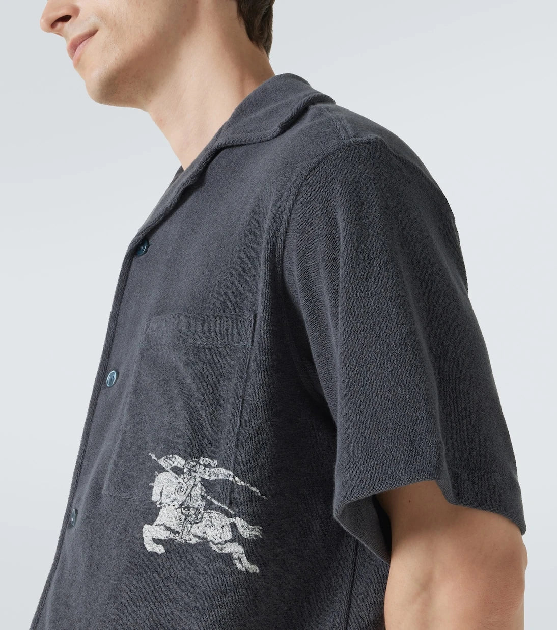 Burberry - EKD cotton terry bowling shirt