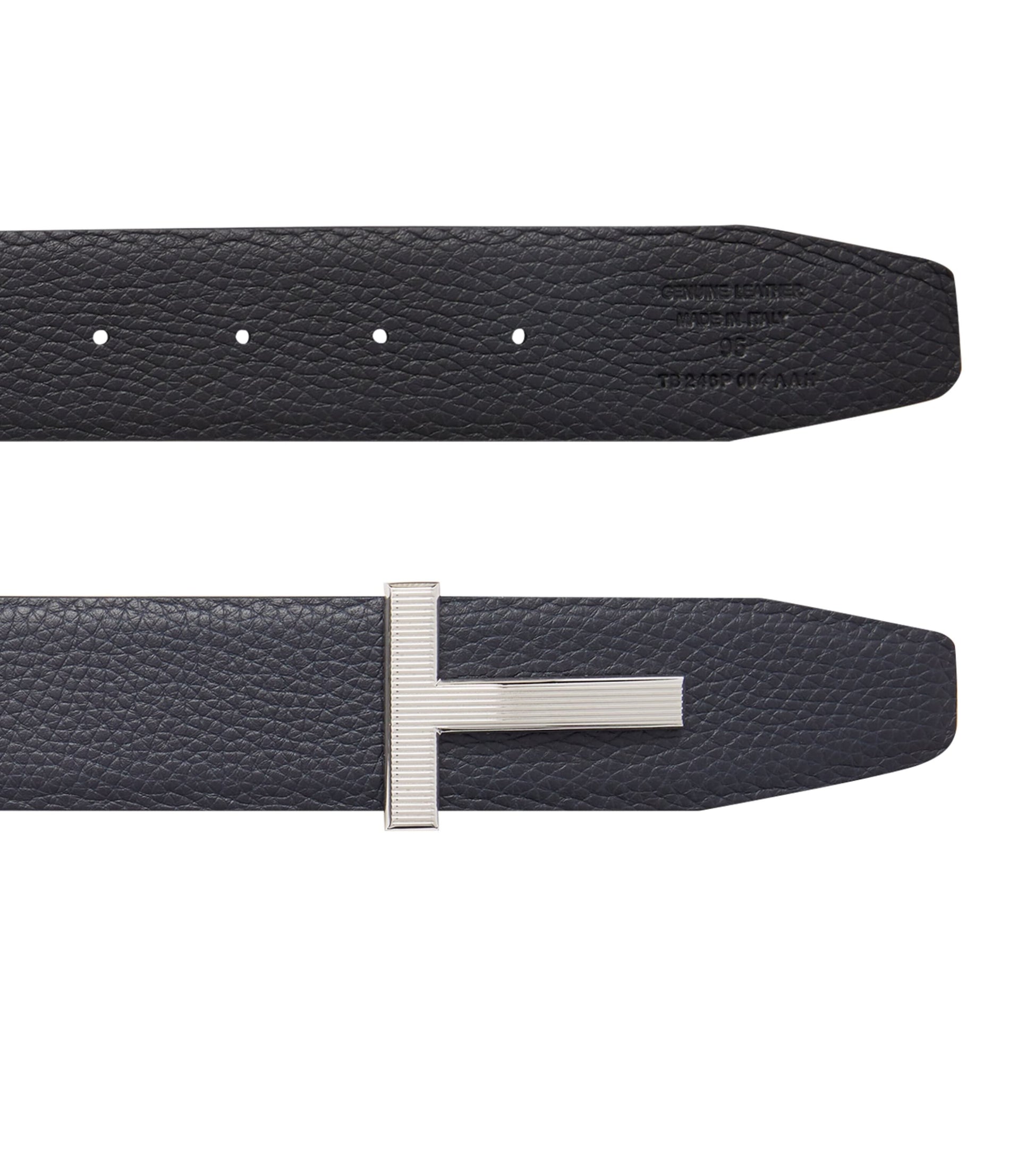 Leather Reversible T Ridge Belt