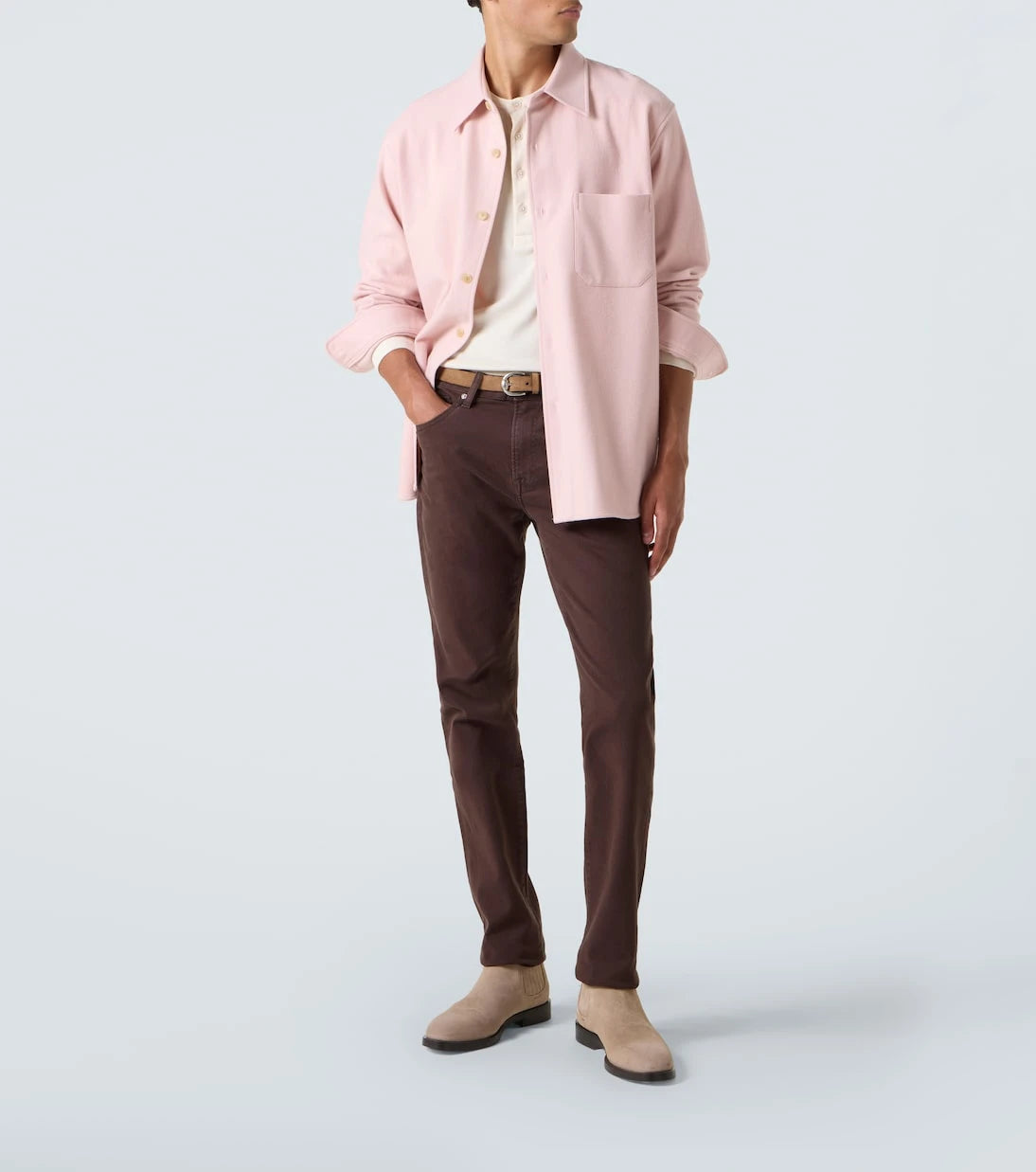 Frame - بنطلون جينز L'Homme بقصّة Slim وخصر متوسط الارتفاع