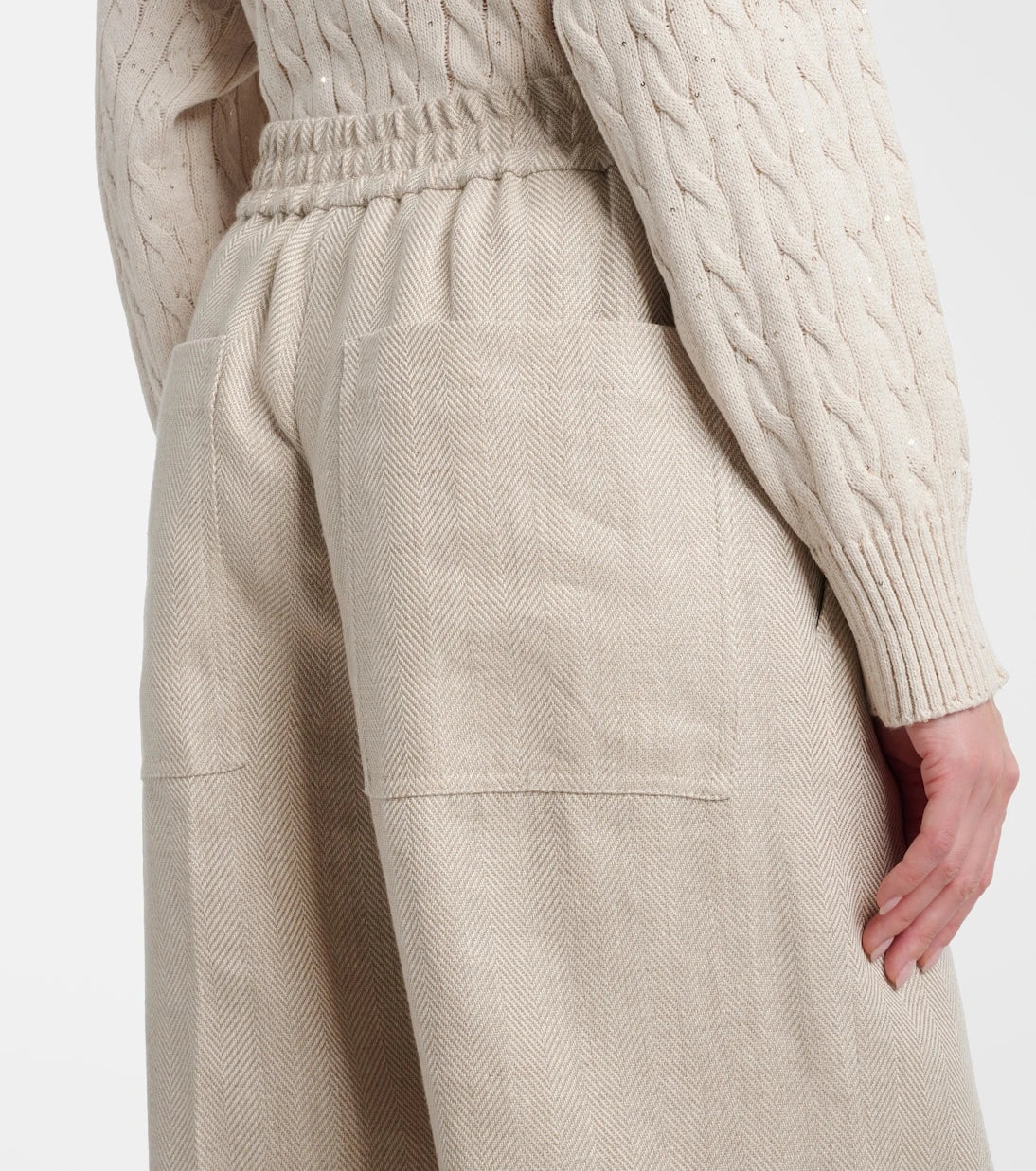 Brunello Cucinelli - Linen and cotton wide-leg pants