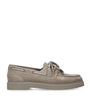 Brunello Cucinelli Brown Suede Boat Shoes