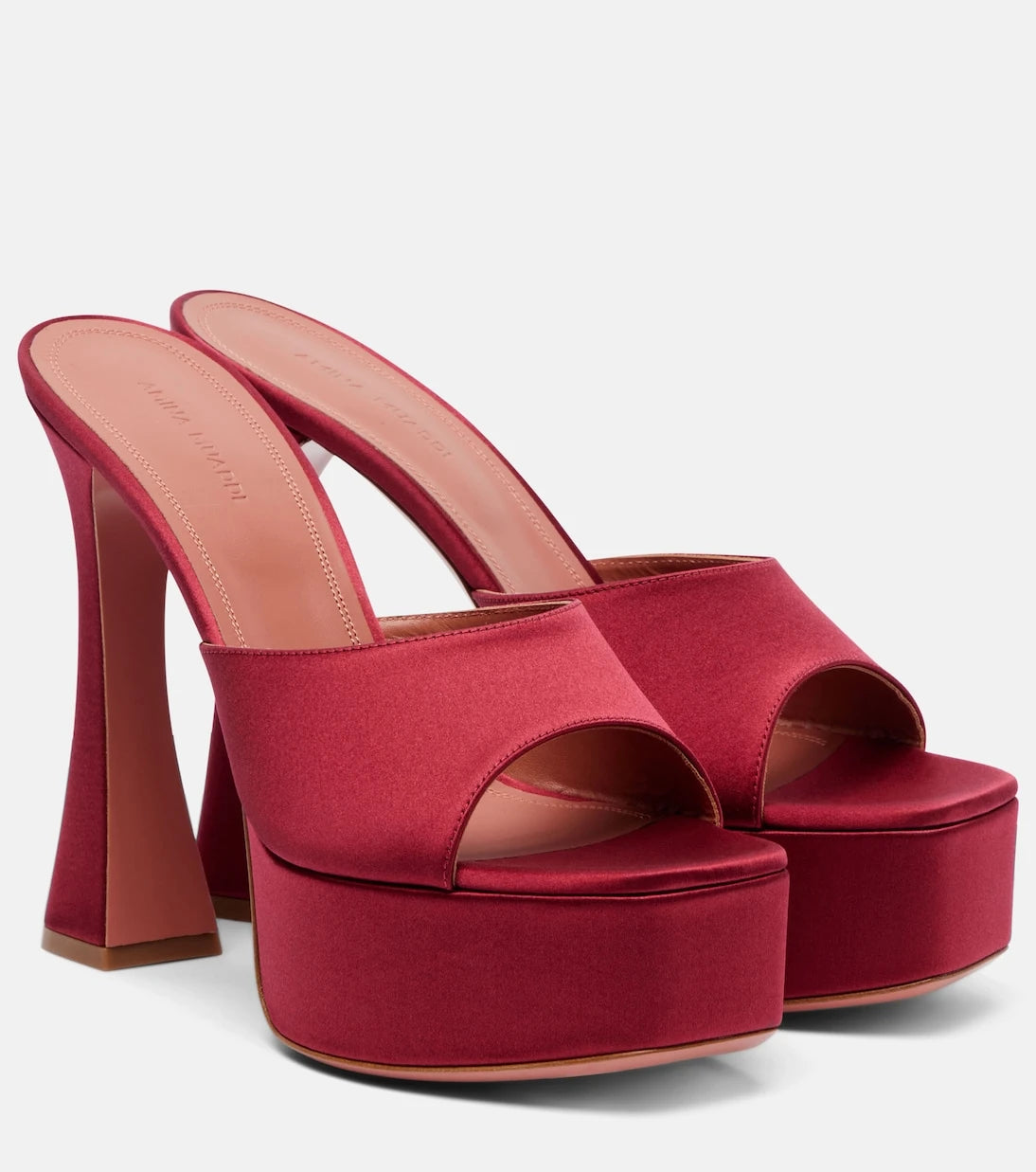 Amina Muaddi - Dalida 140 satin platform mules