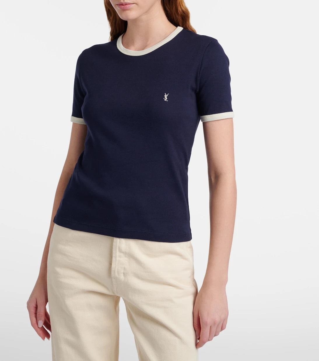 Saint Laurent - Cassandre cotton jersey T-shirt