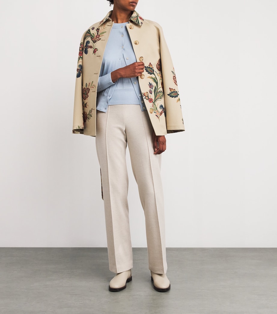 Agnona Blue Cashmere Buttoned Cardigan