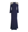 Jenny Packham Black Embellished-Neck Nile Gown