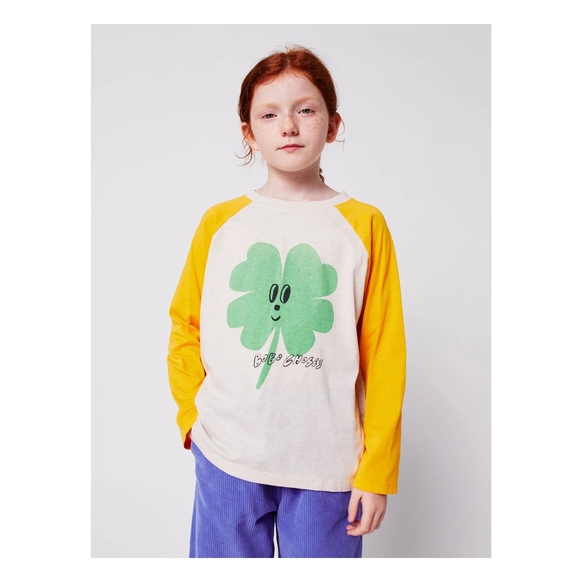 Bobo Choses - Colorblock Clover Organic Cotton T-shirt | Yellow