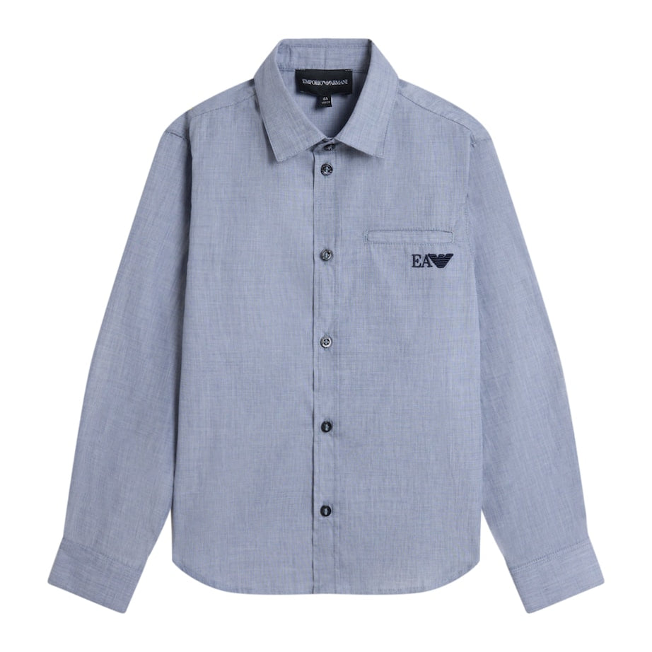 Emporio Armani Kids Logo Embroidered Shirt (4-16 Years)