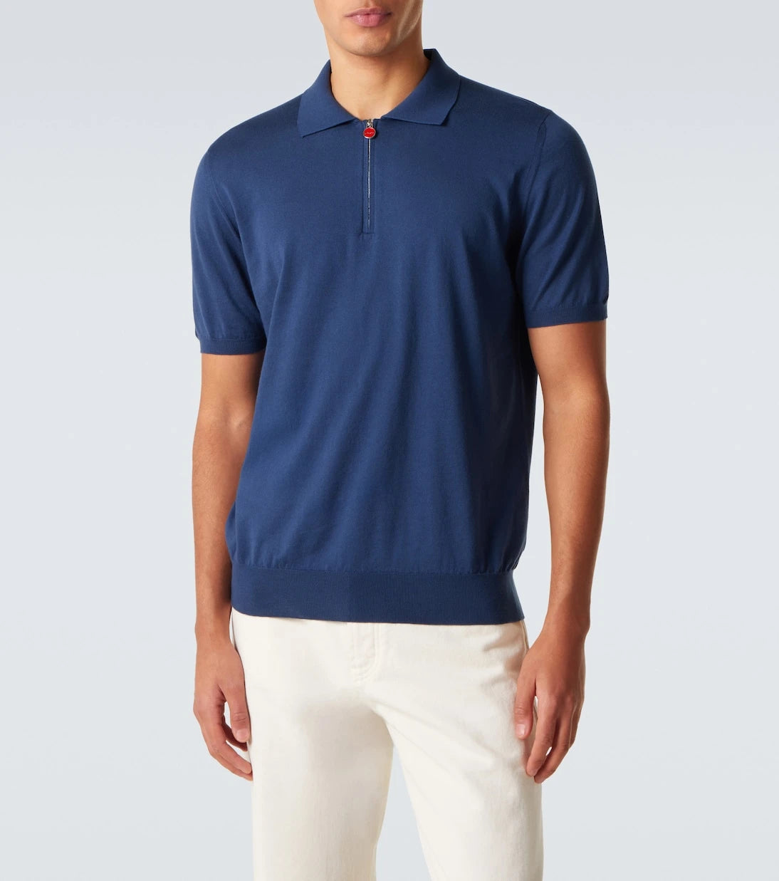 Kiton - Cotton half-zip polo shirt