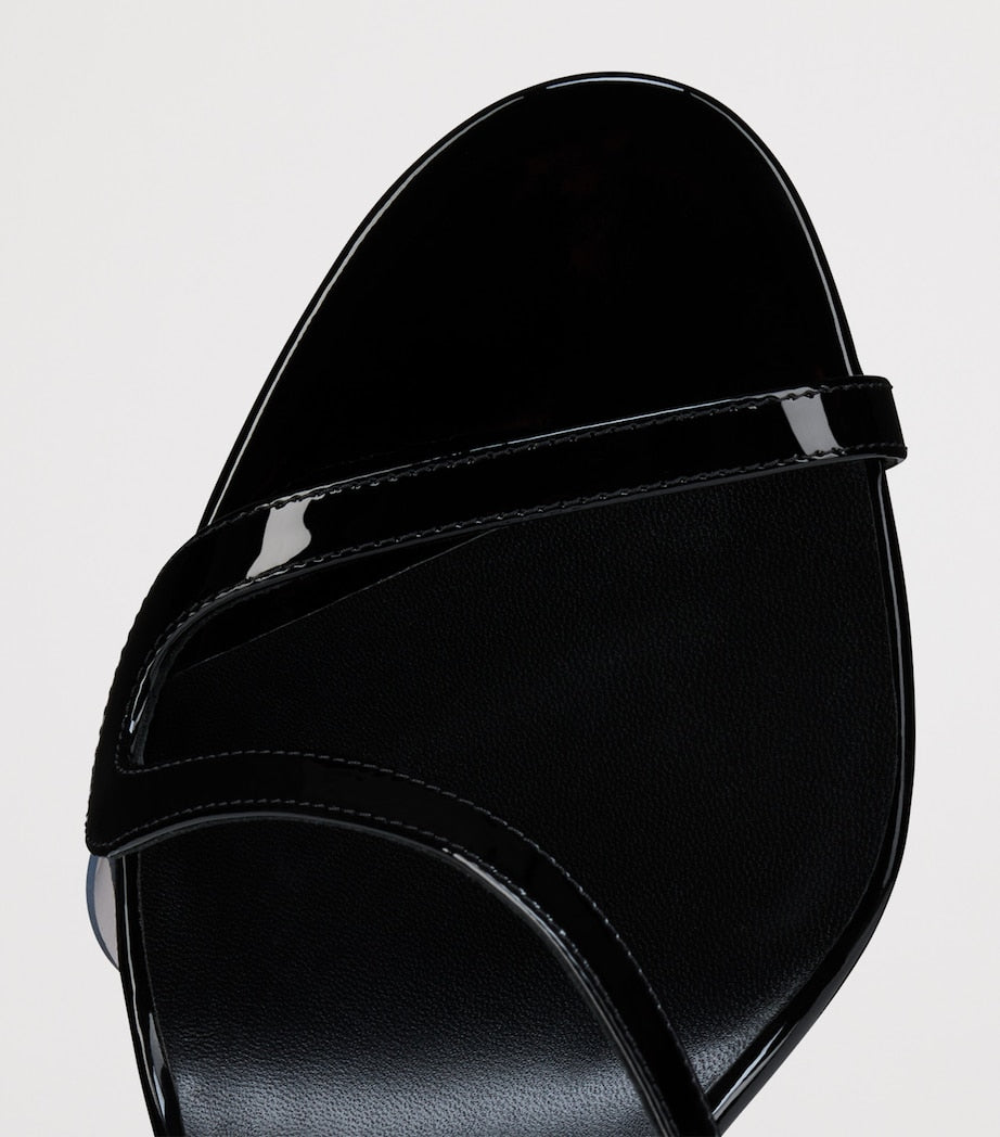 Christian Louboutin Black Rosa Z Patent Leather Heeled Sandals 80