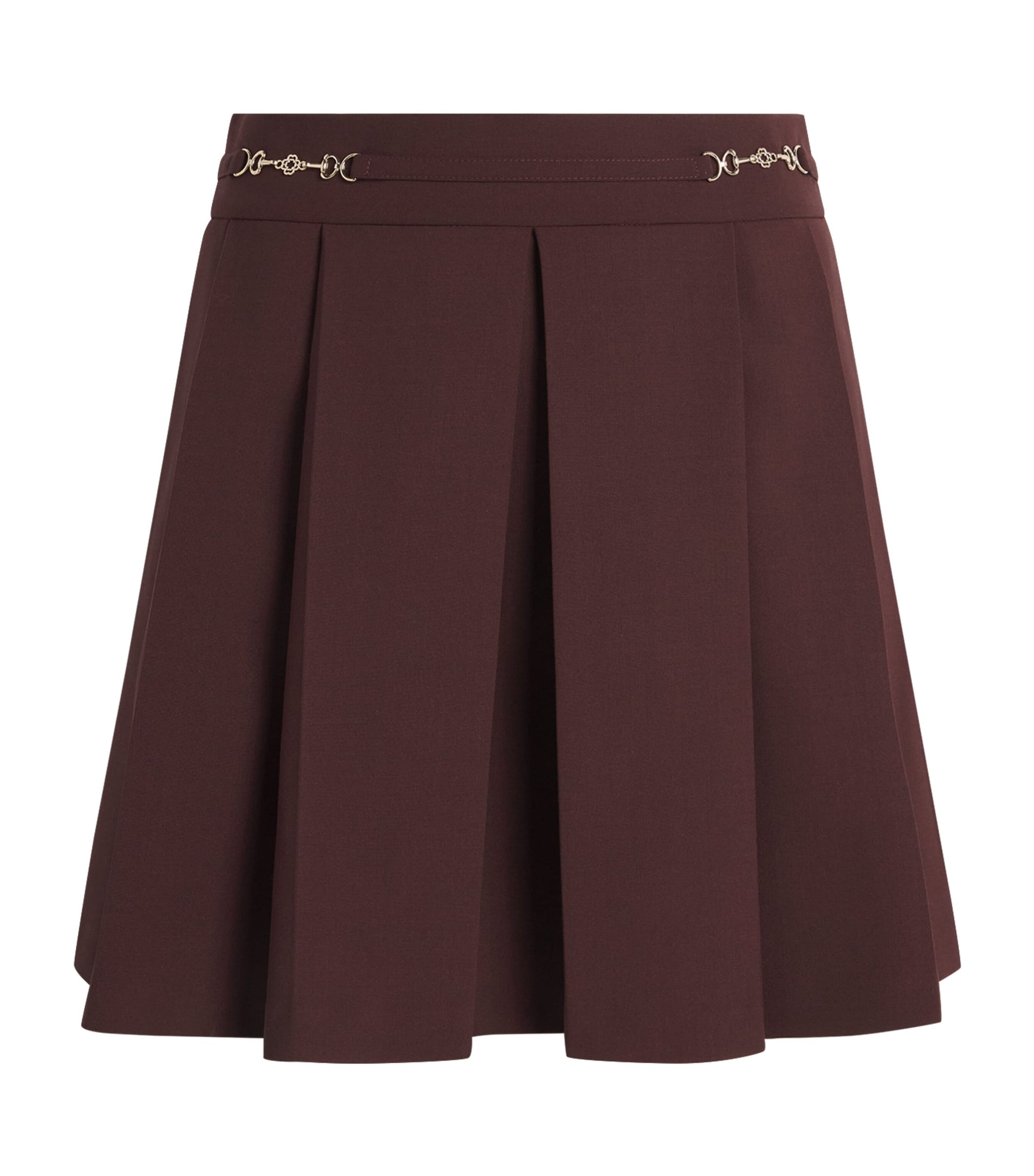 Maje Red Wool-Blend Pleated Mini Skirt