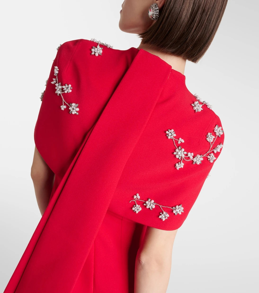 Safiyaa - Embroidered caped crêpe gown