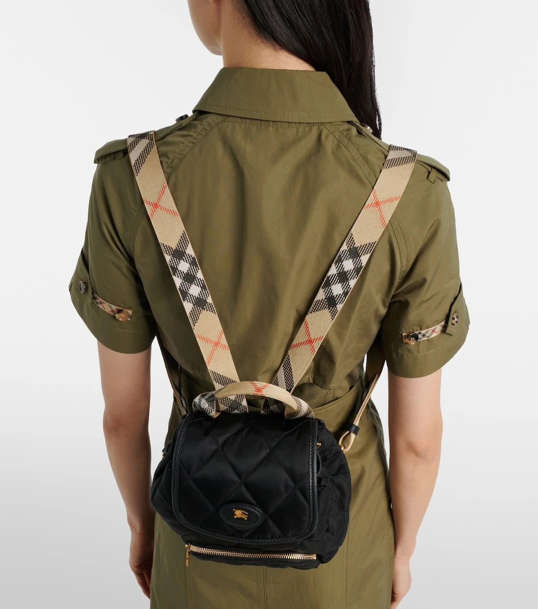 Burberry - Mini leather-trimmed backpack