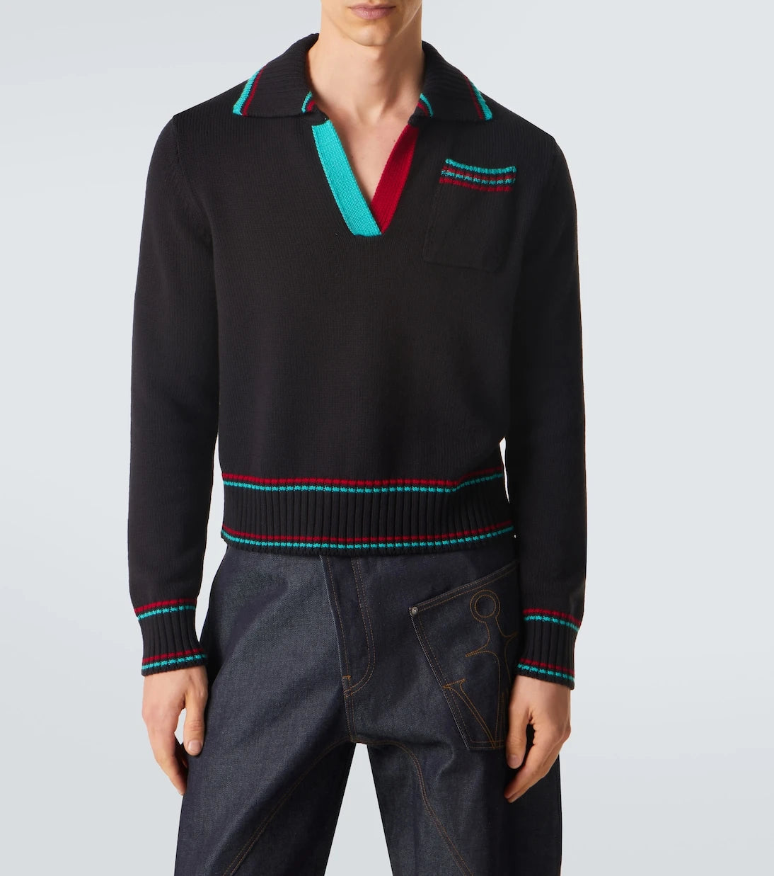 JW Anderson - Cotton, cashmere, and wool polo sweater