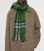 Green Mohair-Wool Check Scarf