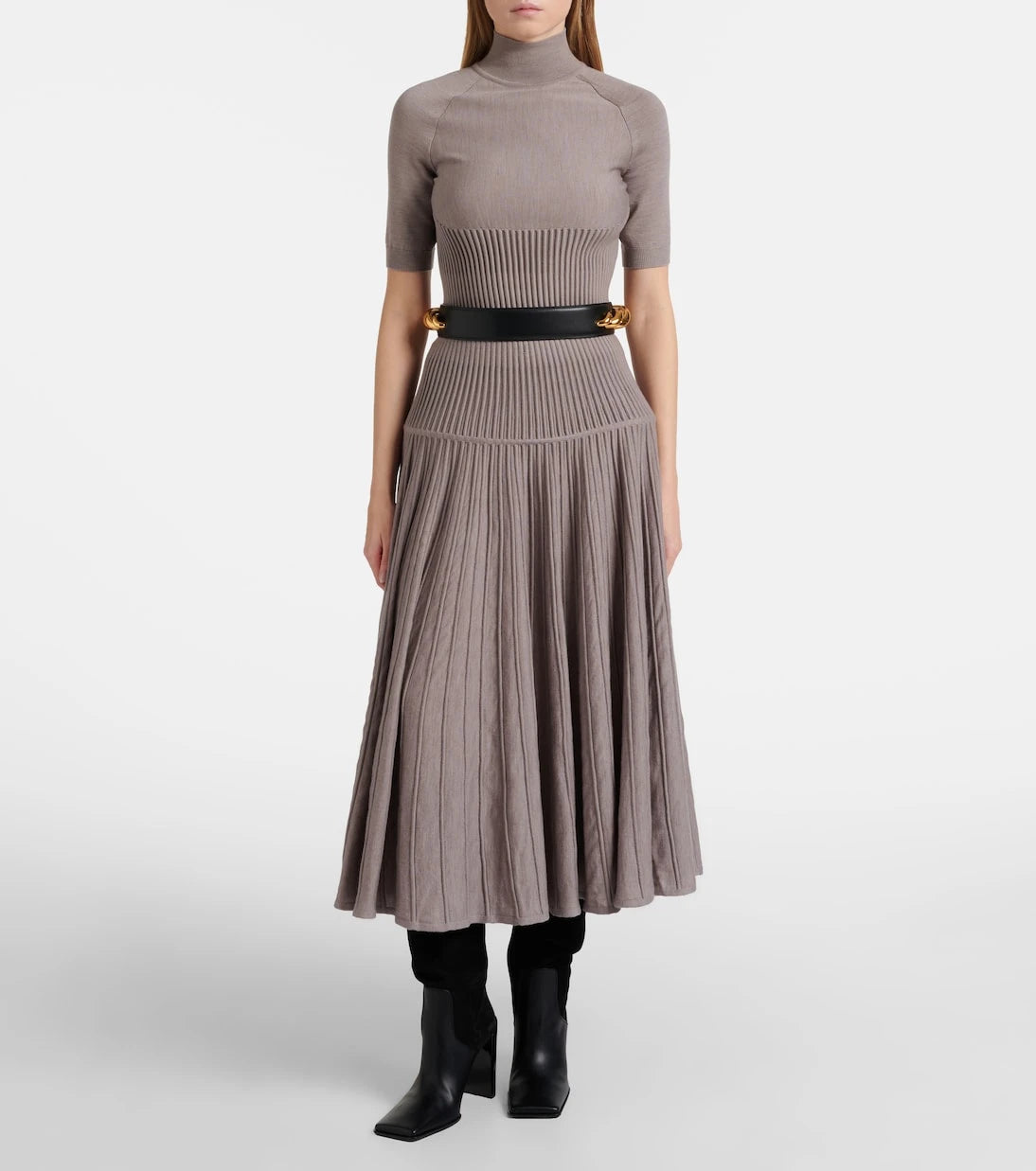 Alaïa - 90 leather and suede knee-high boots