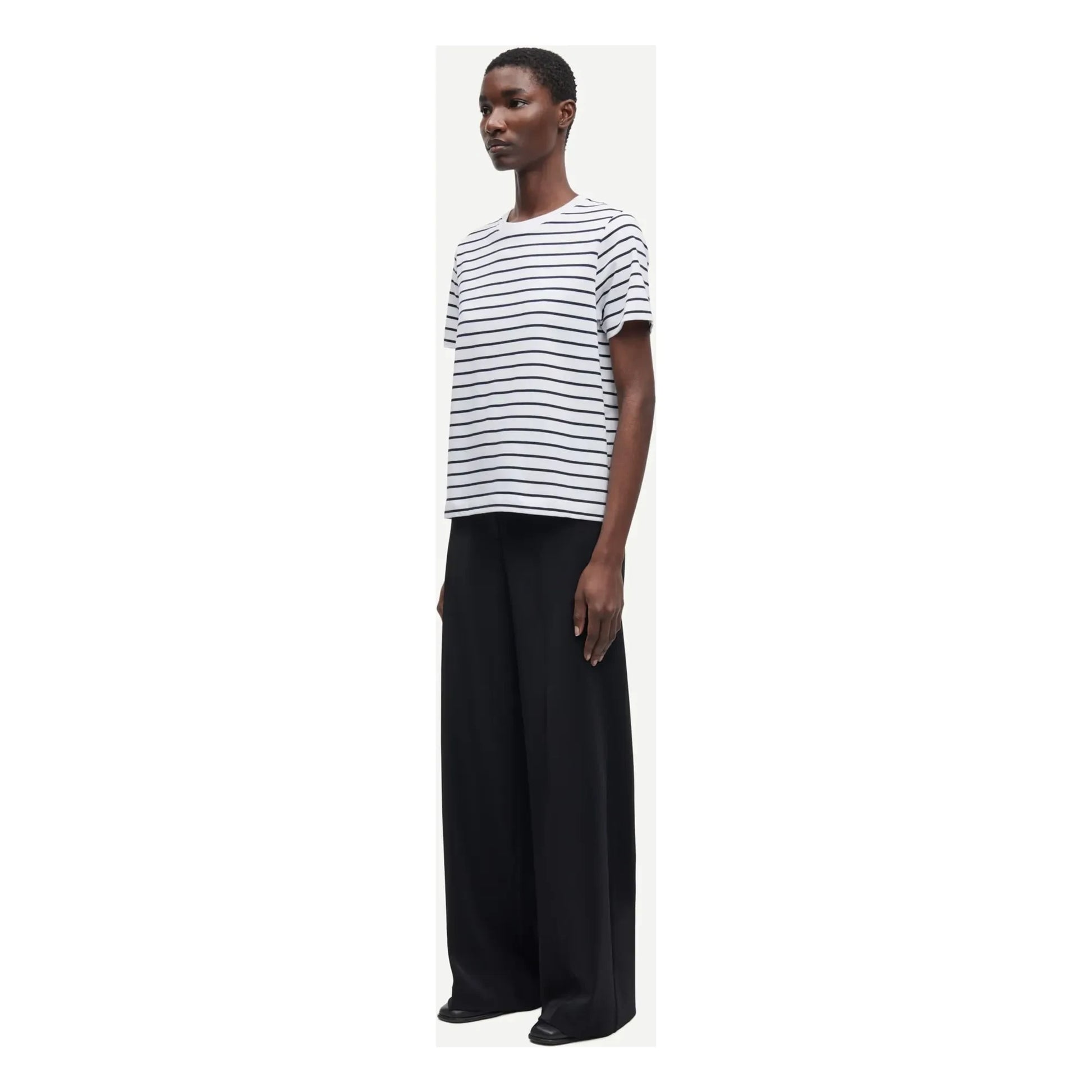 Samsoe Samsoe - Camino Stripes Organic Cotton T-shirt | White
