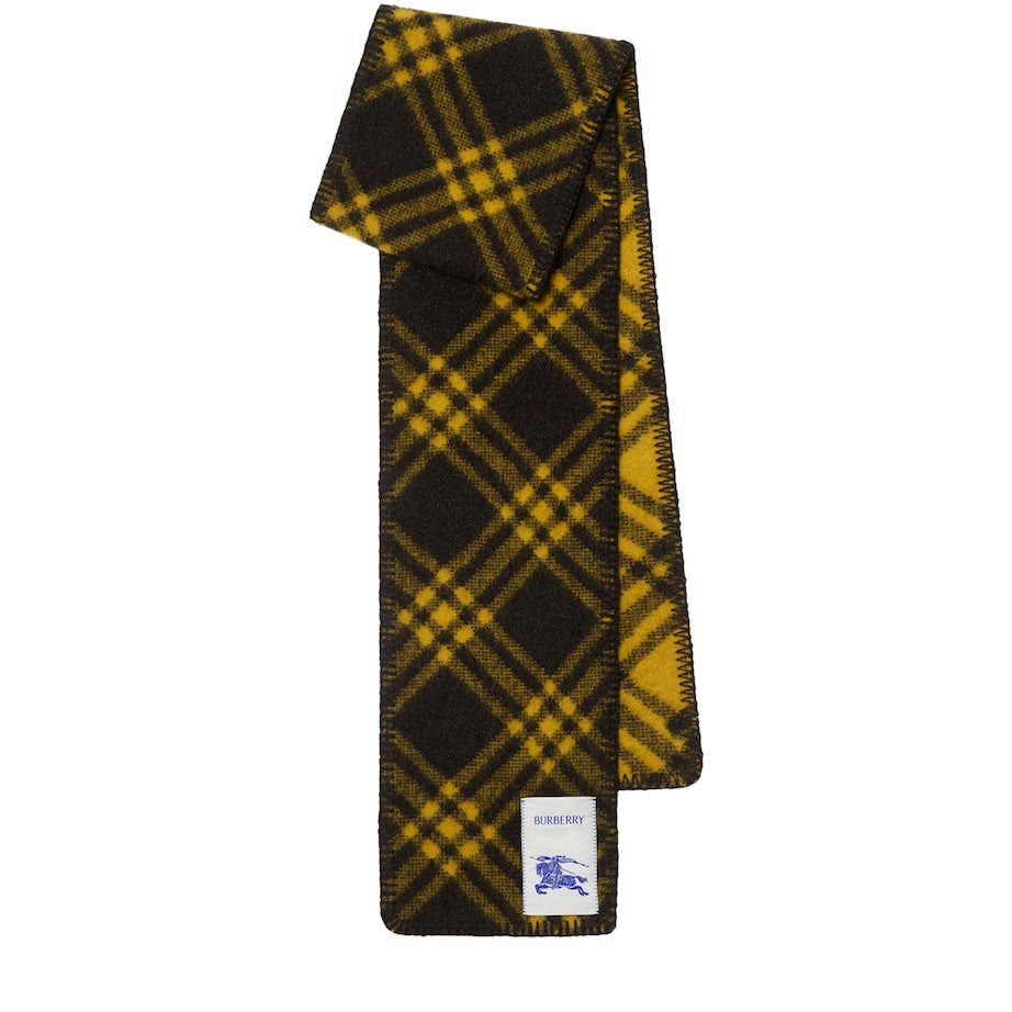 Burberry Brown Wool Check Scarf
