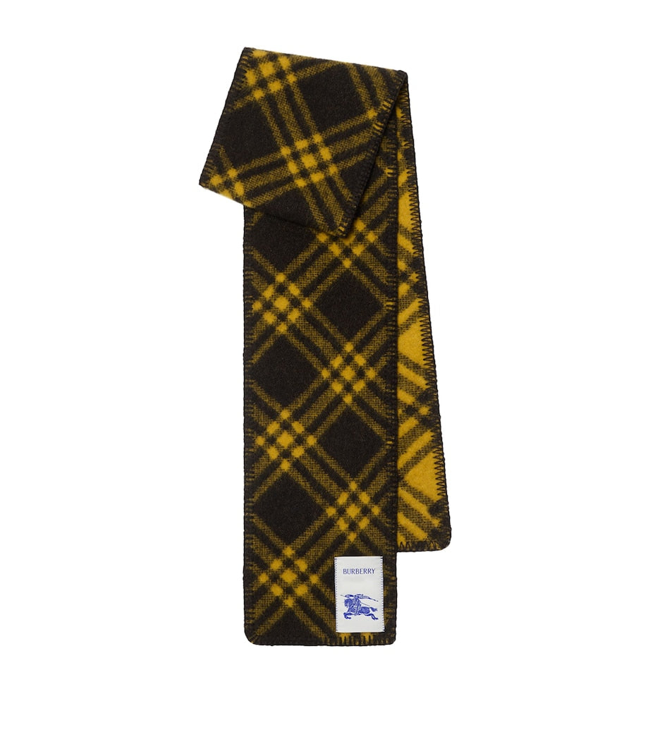 Burberry Brown Wool Check Scarf
