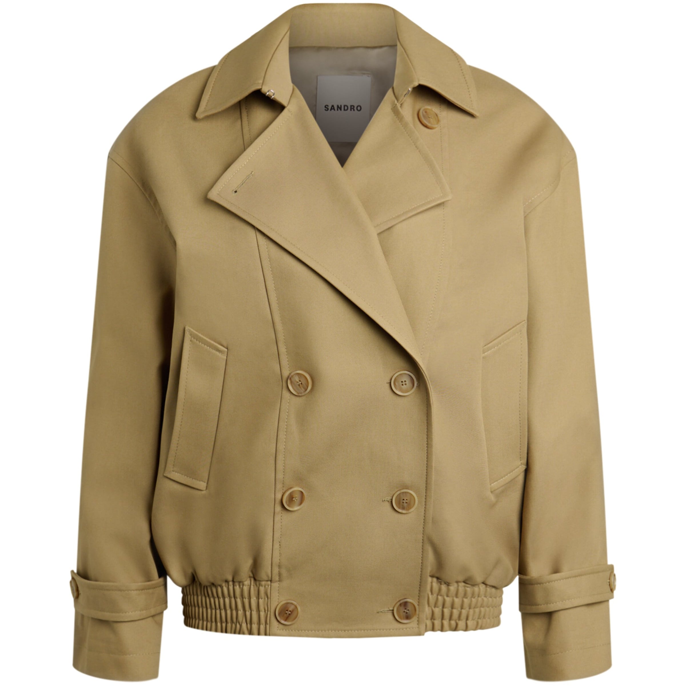 Cotton Oversized Short Trench Coat BEIGE