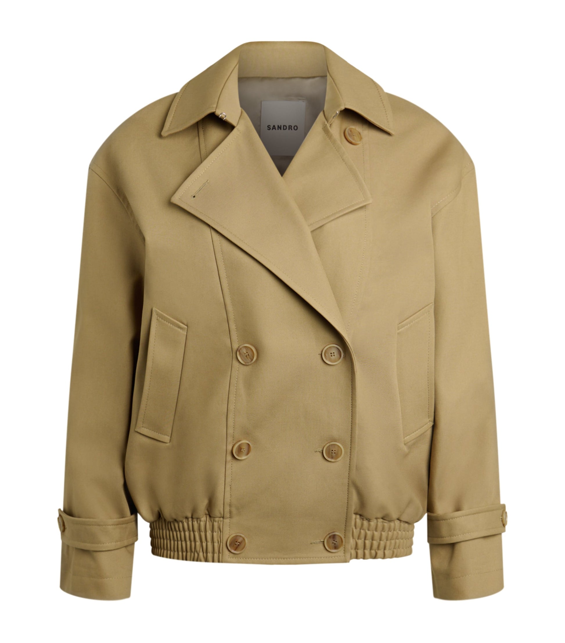 Cotton Oversized Short Trench Coat BEIGE