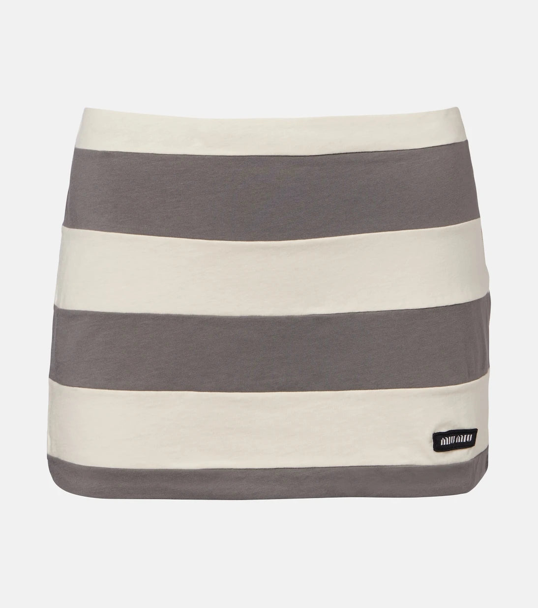 Miu Miu - Striped cotton jersey miniskirt